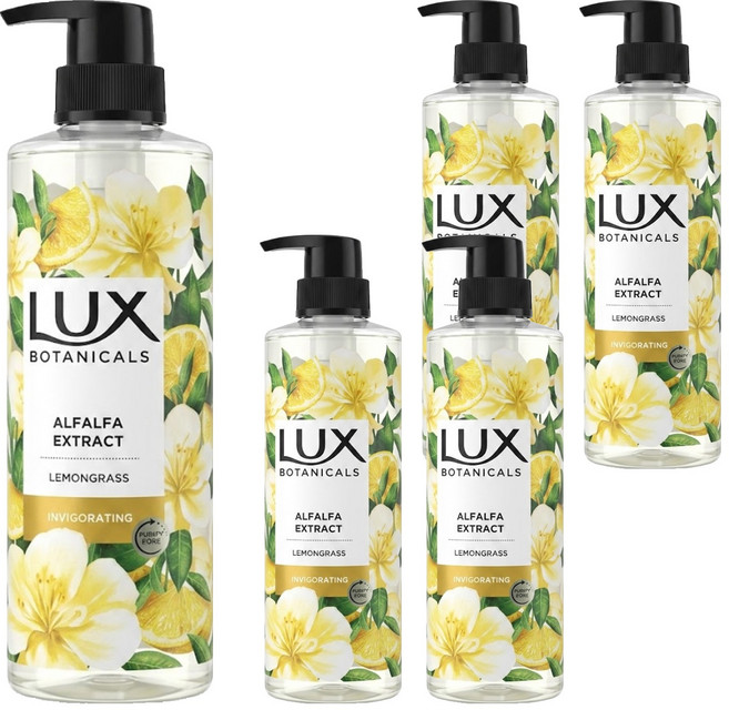 LUX 麗仕 台灣公司貨 植萃香氛沐浴露 檸檬草與麝香, 550g, 5瓶