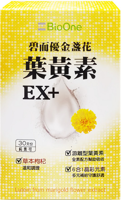 BioOne 碧而優 金盞花葉黃素膠囊, 570mg, 30顆, 1盒