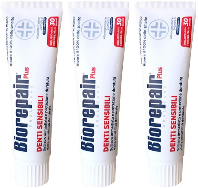 Biorepair 貝利達 抗敏加強型牙膏, 75ml, 1入, 3條