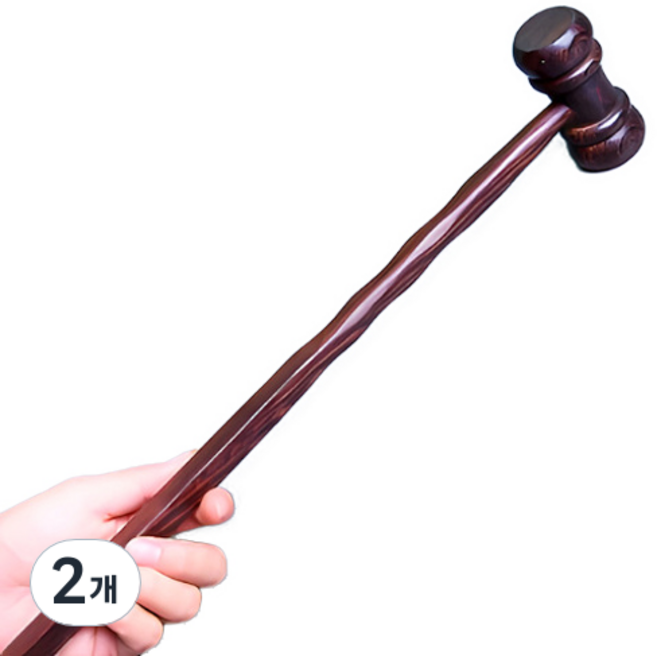 木製法官槌造型按摩敲打棒, 2個, 單一顏色