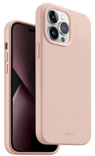 UNIQ LinoHue 手機 液態矽膠 手機殼 iPhone 14 Pro Max (6.7吋) MagClick 防摔 替換鏡頭框 2個 粉色 1個