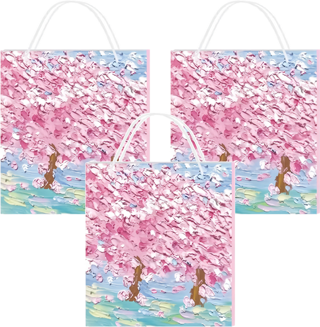 禮研社 禮品袋 M 245 x 220 x 100mm 3個, 粉櫻, 1組