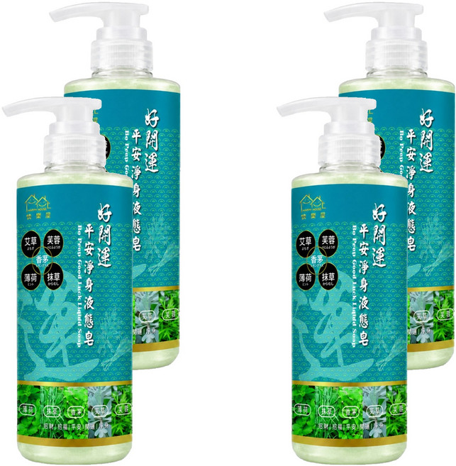 HAPPY HOUSE 快樂屋 好開運 平安淨身液態皂, 4個, 500ml