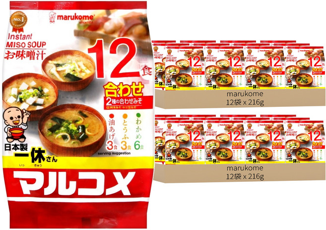 marukome 一休綜合味噌湯 12包, 216g, 24袋