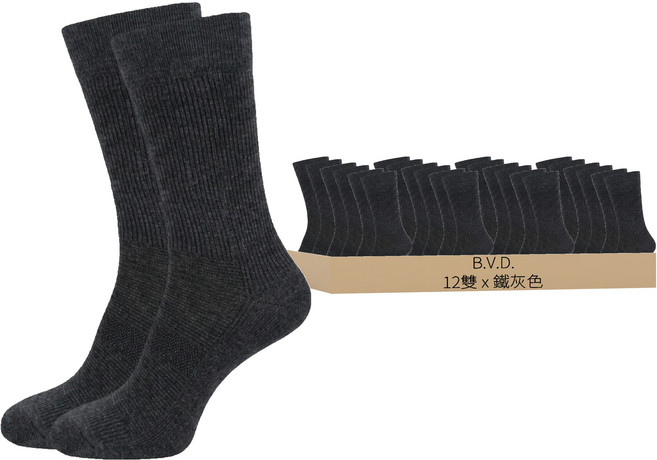 B.V.D. 男款 細針休閒襪 B223 12雙