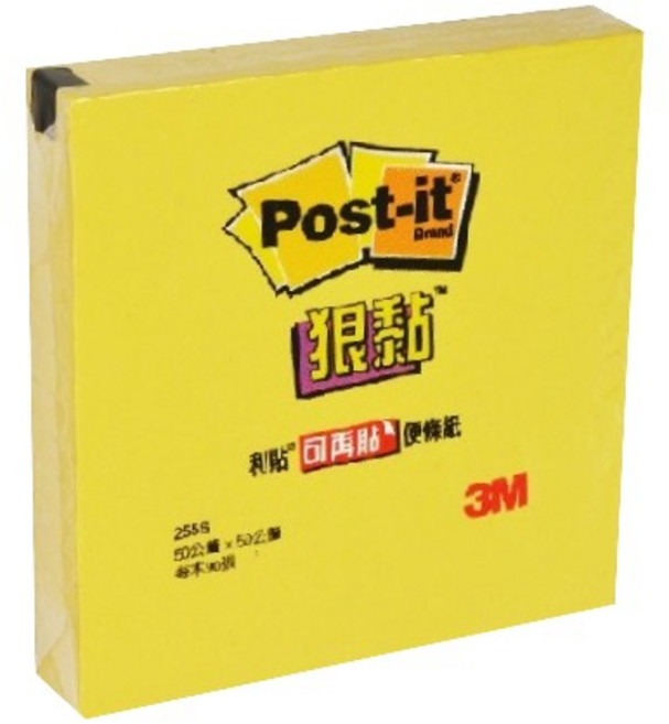 3M Post-it 利貼 便條紙 2X2 255S-1 5*5*1 cm 18g, 黃色, 90張, 1本