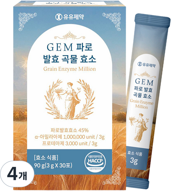 Yuyu GEM 法老麥發酵穀物酵素 30入, 4個, 90g