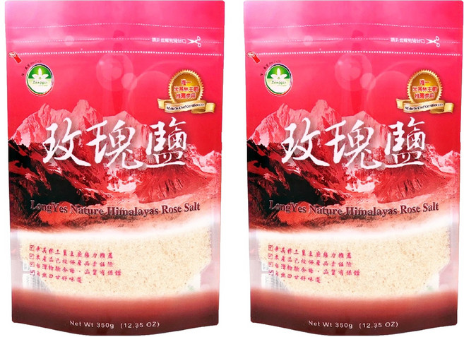 Longyes 隆一 玫瑰鹽 細鹽, 350g, 2包