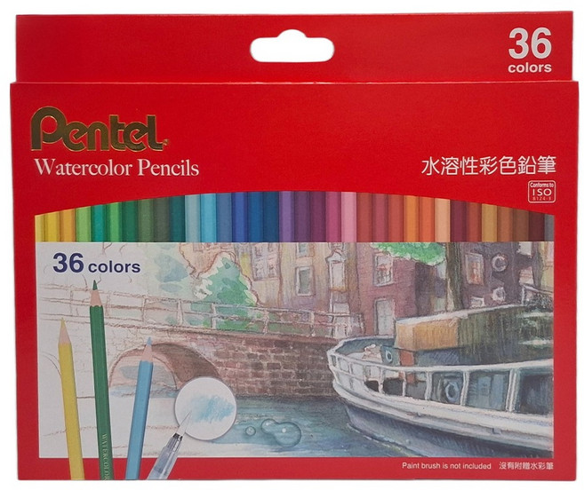 Pentel 飛龍文具 水溶性紙盒色鉛筆 CB9-36TW, 36, 1盒