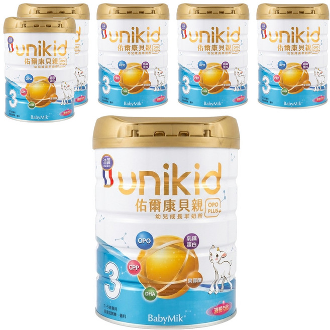 BabyMik 佑爾康貝親 幼兒成長羊奶粉 OPO PLUS 3號 1-3歲, 800g, 6罐