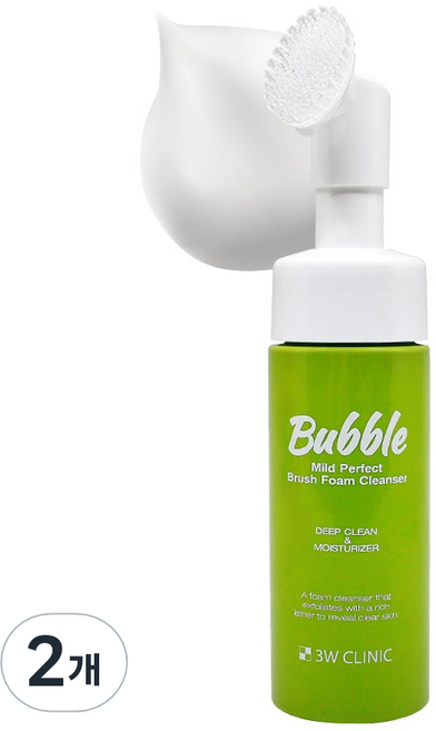 3W클리닉 마일드 퍼펙트 버블 브러쉬 폼클렌저, 2개, 150ml