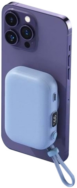 HANG 磁吸自帶式行動電源 Type-C, PDC, 藍色