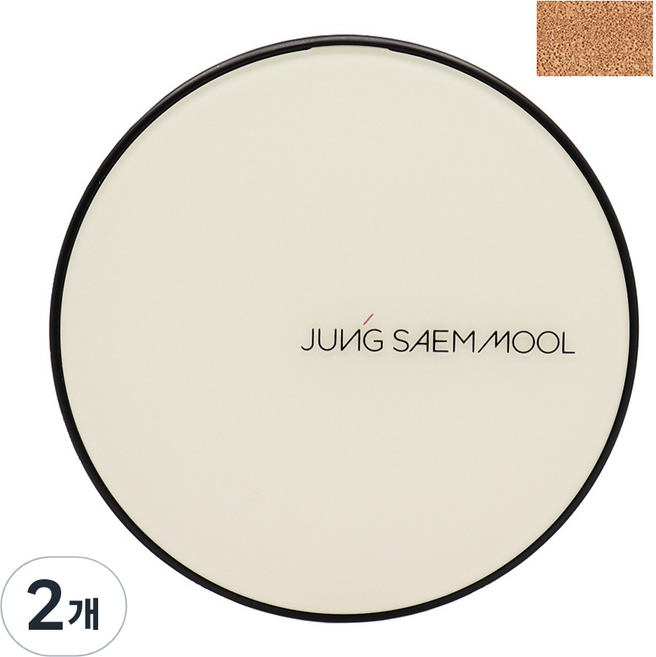 JUNG SAEM MOOL 鄭瑄茉 Essential Skin Nuder 長效持妝氣墊粉餅 14g + 含補充蕊, 中深色, 2個