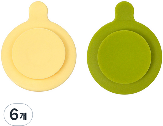 kitchen U 矽膠雙面吸盤副食品餐墊 小, 6個, 橘色 + 綠色