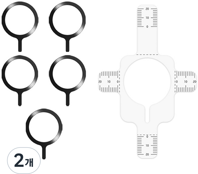 SKY Well MagSafe 相容智慧型手機磁吸金屬環貼片 5入, 黑色, 2個