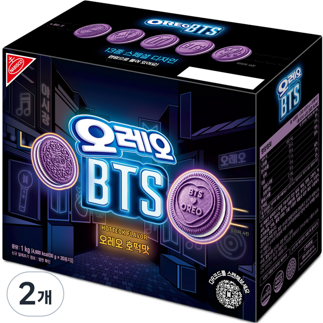 OREO 奧利奧 韓式糖餅口味夾心餅乾 隨機出貨, 2個, 1kg