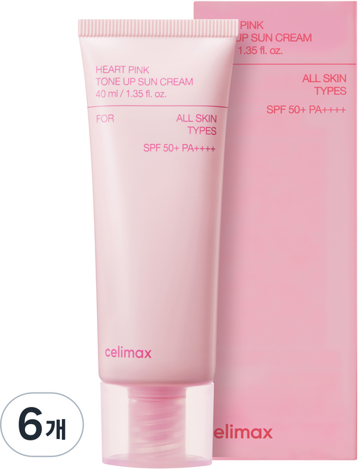 celimax 愛心粉色提亮防曬乳 SPF50+ PA++++, 6個, 40ml