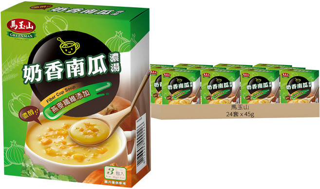 馬玉山 奶香南瓜濃湯 3包, 24套, 45g