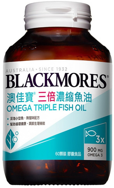 BLACKMORES 澳佳寶 三倍濃縮深海魚油 膠囊食品, 2.3g, 60顆, 1罐