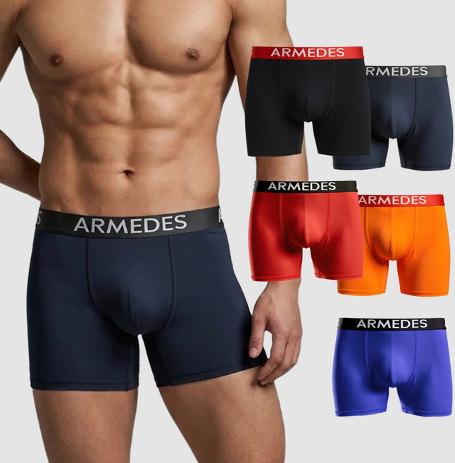 ARMEDES 男性機能性長版四角內褲 5件組