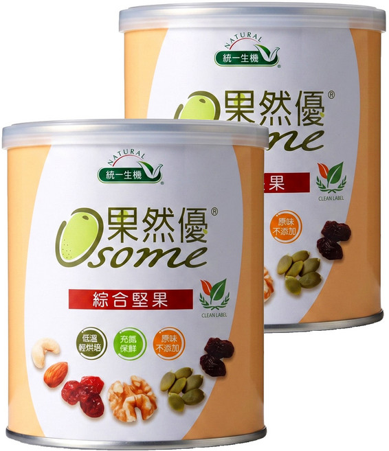 統一生機 Osome 果然優 綜合堅果, 360g, 2罐