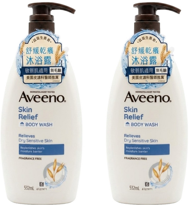 Aveeno 燕麥高效舒緩沐浴露, 532ml, 2瓶