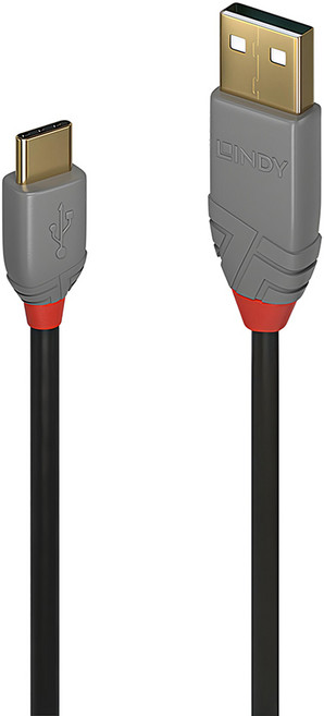 LINDY 林帝 ANTHRA USB2.0 Type-C/公-Type-A/公傳輸線, 黑色, 1條, 2m
