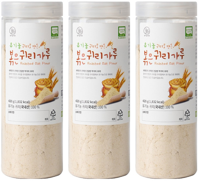 Organic Maru 燕麥粉, 420g, 3罐