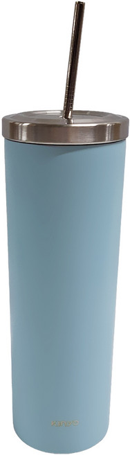 Kinyo 不鏽鋼吸管隨行保溫杯 KIM-4024, 藍色, 650ml, 1個