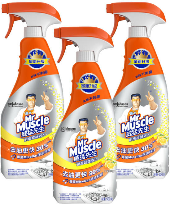 Mr Muscle 威猛先生 廚房清潔劑 無刺鼻味道, 500g, 3瓶