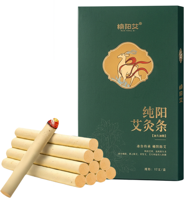 楠陽艾 純陽艾灸條 2 x 20cm 12個裝, 1盒