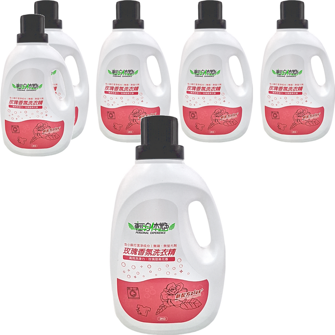 輕身體艷 玫瑰香氛洗衣精, 2kg, 6桶