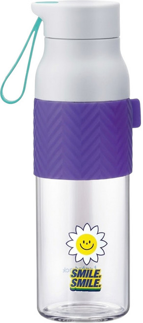 LocknLock 樂扣樂扣 VOL-CN-12-BOS 復古波普玻璃水杯, 透明色 + 白色 + 藍色, 500ml, 1個