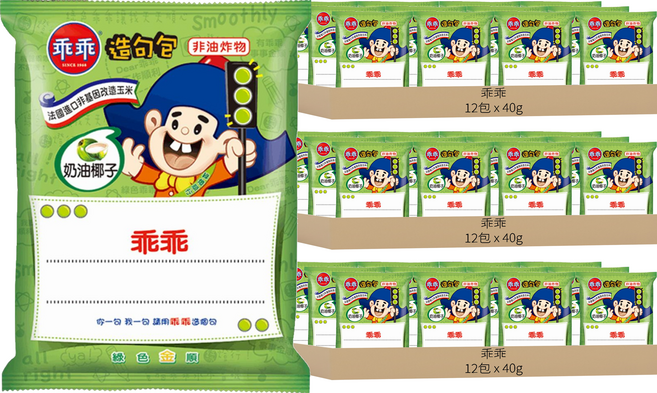 乖乖 玉米脆條 奶油椰子, 40g, 36包