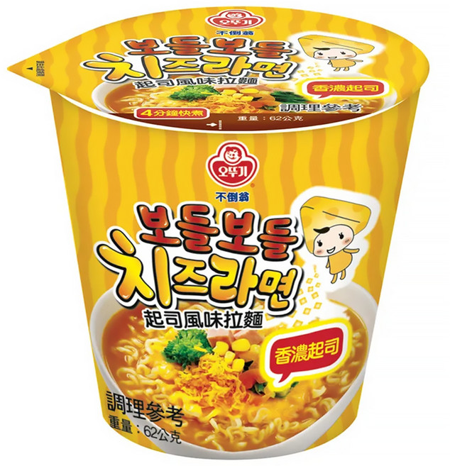 OTOKI 不倒翁 起司風味湯杯麵 62g, 1入