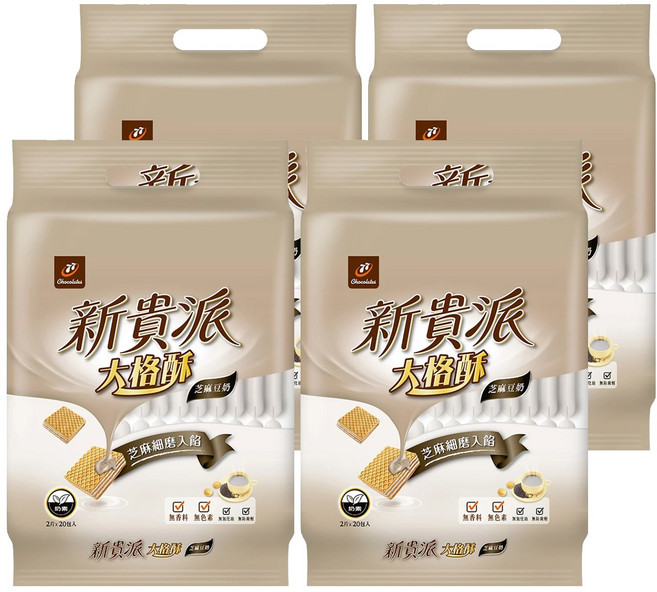 77 新貴派 大格酥 芝麻豆奶, 324g, 4袋
