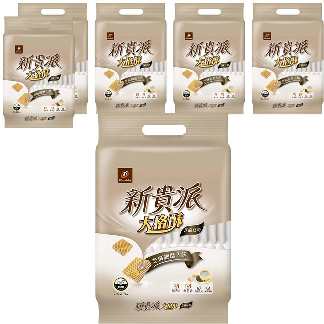 77 新貴派 大格酥 芝麻豆奶, 324g, 6袋