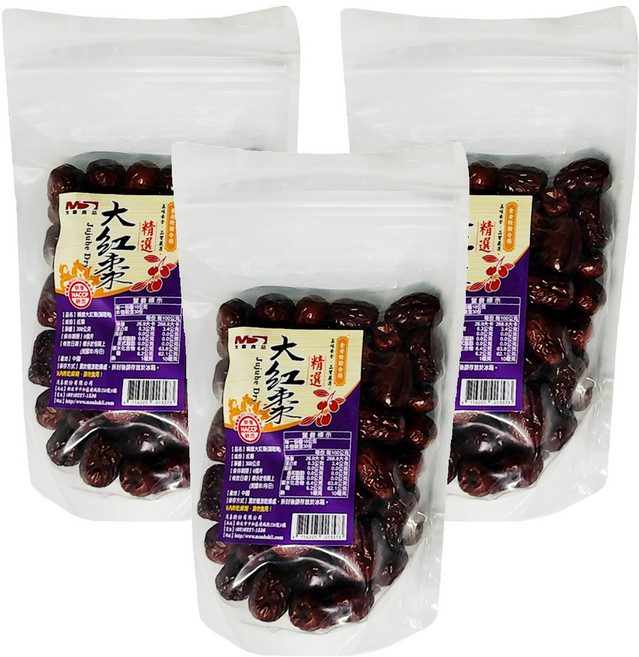 茂喜食品 特級紅棗 調理用, 300g, 3包