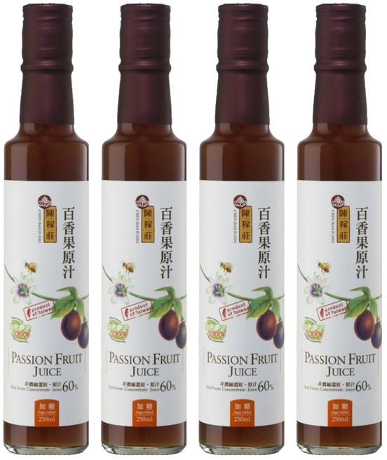 陳稼莊 百香果原汁 加糖, 250ml, 4瓶