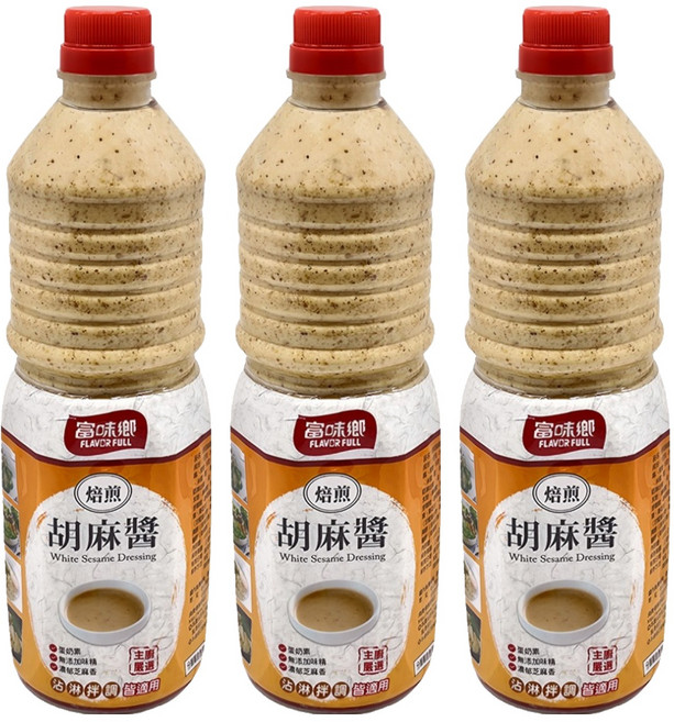 FLAVOR FULL 富味鄉 焙煎胡麻醬, 1kg, 3瓶