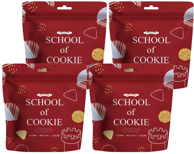 School of Cookie 台灣優格餅乾學院 天然奶油 蔓越莓奶酥餅乾, 130g, 4包