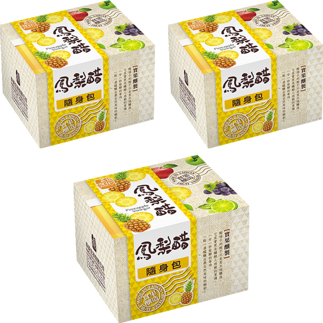醋桶子 果醋隨身包 鳳梨醋, 330ml, 3盒