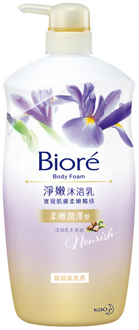 Biore 蜜妮 淨嫩沐浴乳 柔嫩潤澤型 馥郁紫鳶香, 1kg, 1瓶