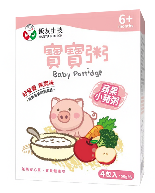 飯友 蘋果小豬寶寶粥, 蘋果, 600g, 1盒