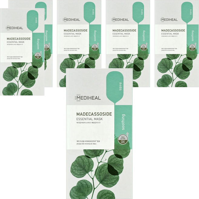MEDIHEAL 美迪惠爾 官方直營 積雪草舒緩護理導入精華面膜, 10片, 6盒