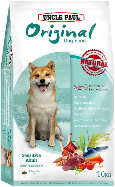 UNCLE PAUL 保羅叔叔 低敏成犬 乾飼料, 糙米、脫水羊肉/鹿肉, 10kg, 1袋