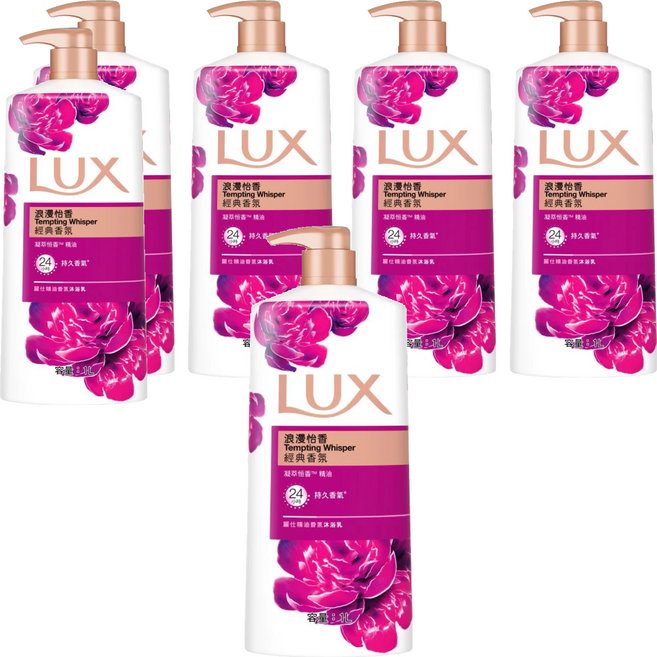 LUX 麗仕 精油香氛沐浴乳 浪漫怡香, 1L, 6瓶