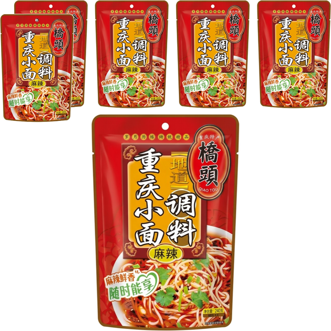 橋頭重慶小麵調味料 麻辣 4包, 240g, 6袋