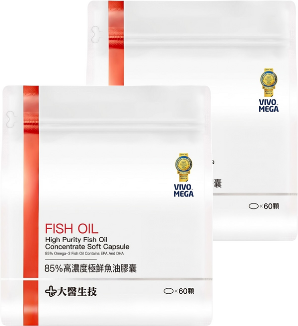 大醫生技 85%高濃度極鮮魚油膠囊, 60顆, 850mg, 2袋