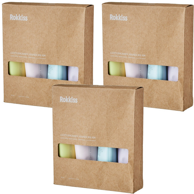 Rokkiss 護手霜禮盒 玫瑰香+花香+莓果香+牛奶香 50g, 200g, 3組